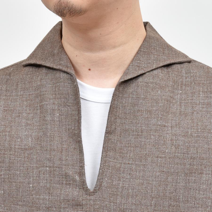 moncao（モンサオ）ウールリネンスキッパーシャツ M021357 11051400172