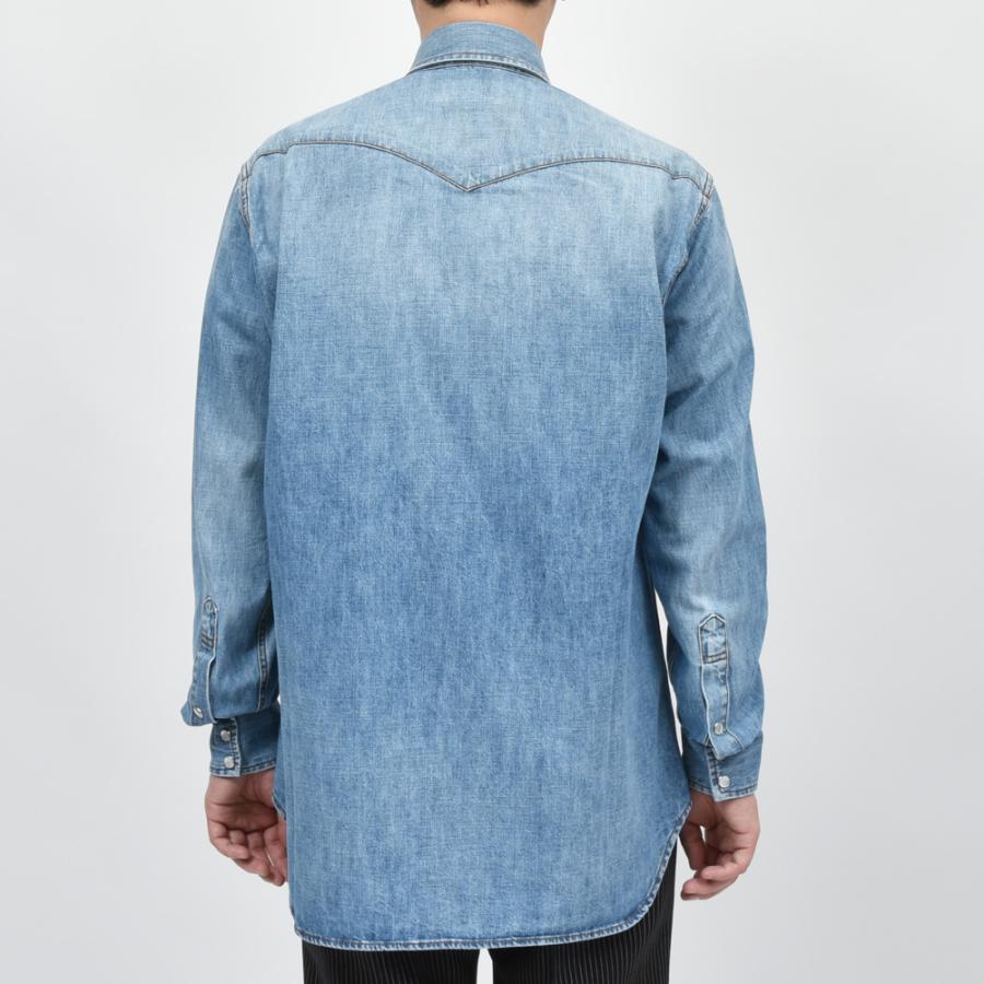 HUSBANDS（ハズバンズ）ウォッシュドコットンウエスタンシャツ HES