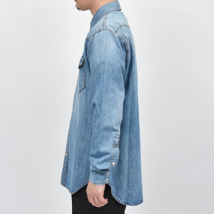 HUSBANDS（ハズバンズ）ウォッシュドコットンウエスタンシャツ HES