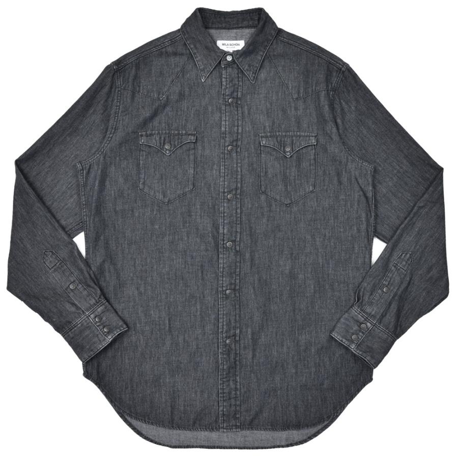 MILA SCHON MILANO（ミラ ショーン ミラノ）コットンデニムウエスタンシャツ 260741 11055002052 | 