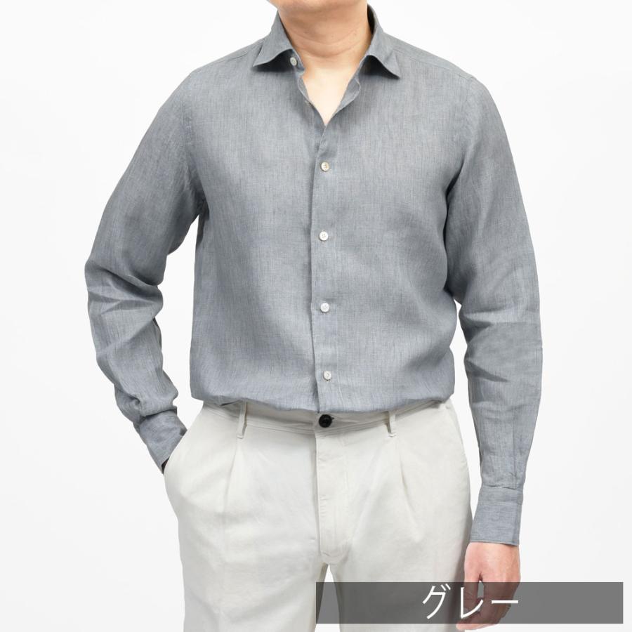 Massimo d'Augusto リネン M 美品 フィナモレ ルイジボレッリ Finamore（フィナモレ）LUIGIルイジ/BALIバーリ リネンワイドカラー