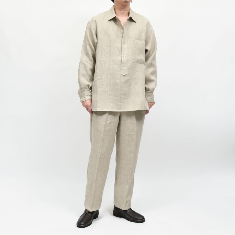 moncao（モンサオ）リネンプルオーバーシャツ M021380-LN 