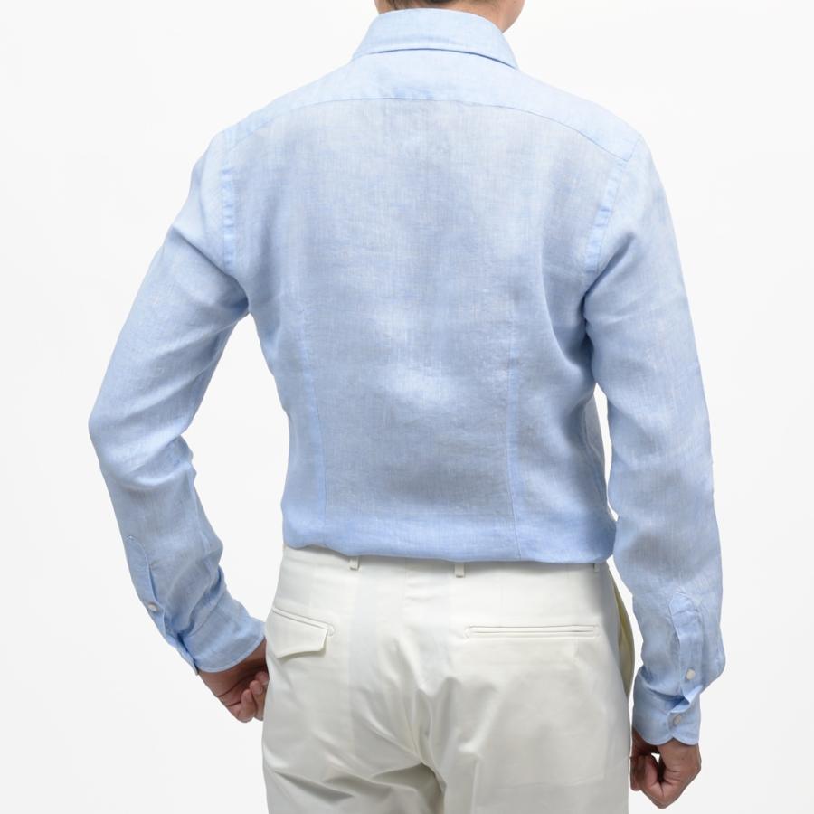 GLANSHIRT（グランシャツ）リネンソリッドセミワイドカラーシャツ 476-51402(M) 11065302052の画像