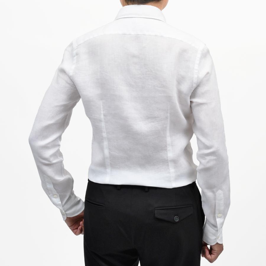 GLANSHIRT（グランシャツ）リネンソリッドセミワイドカラーシャツ 476-51402(M) 11065302052の画像