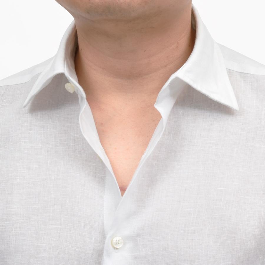 GLANSHIRT（グランシャツ）リネンソリッドセミワイドカラーシャツ 476-51402(M) 11065302052の画像