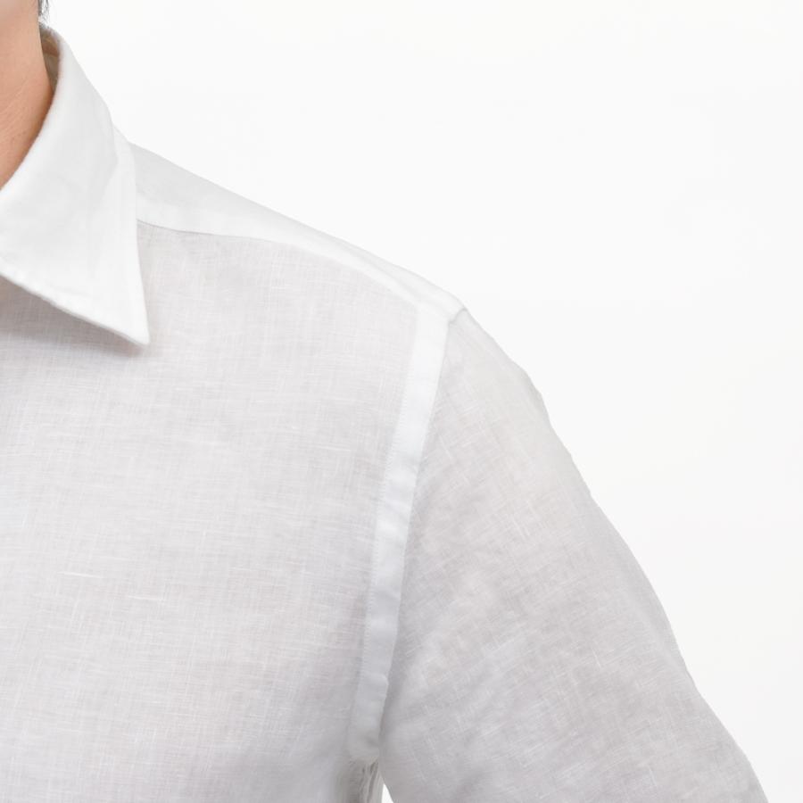 GLANSHIRT（グランシャツ）リネンソリッドセミワイドカラーシャツ 476-51402(M) 11065302052の画像