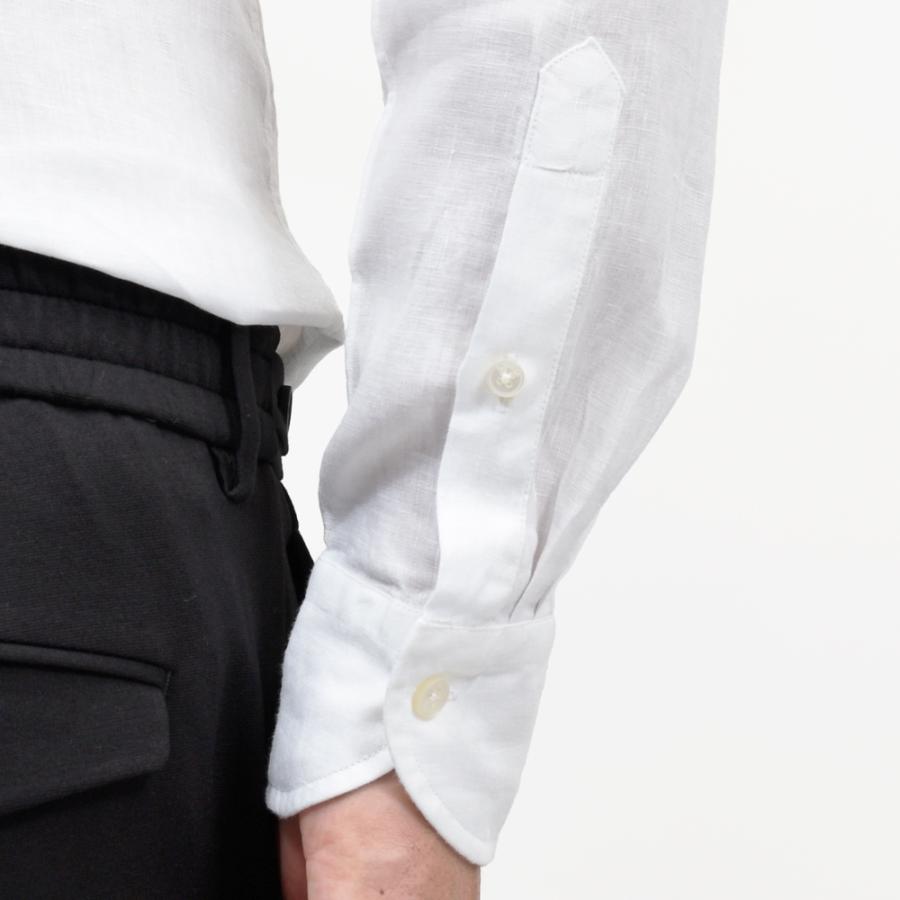 GLANSHIRT（グランシャツ）リネンソリッドセミワイドカラーシャツ 476-51402(M) 11065302052の画像
