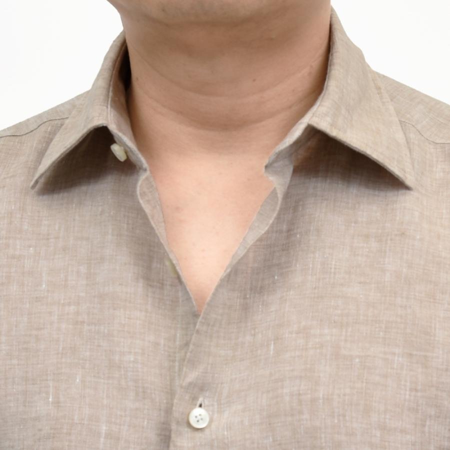 GLANSHIRT（グランシャツ）リネンソリッドセミワイドカラーシャツ 476-51402(M) 11065302052の画像