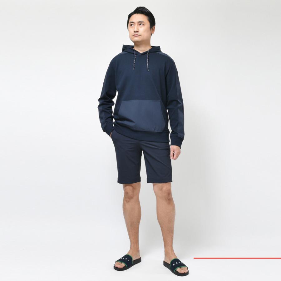 PAUL & SHARK（ポール アンド シャーク）コットンポリウレタンフライス×ポリエステルコンビプルオーバーフーディー 22411825 12021001054 |  | 01