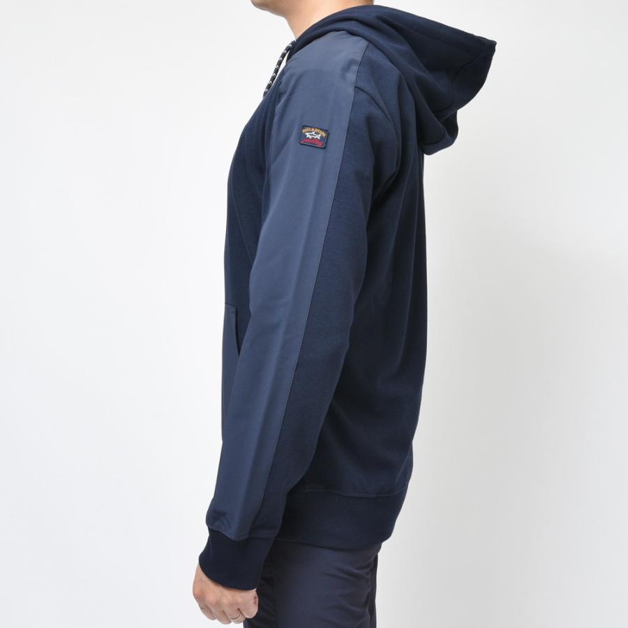 PAUL & SHARK（ポール アンド シャーク）コットンポリウレタンフライス×ポリエステルコンビプルオーバーフーディー 22411825 12021001054 |  | 04