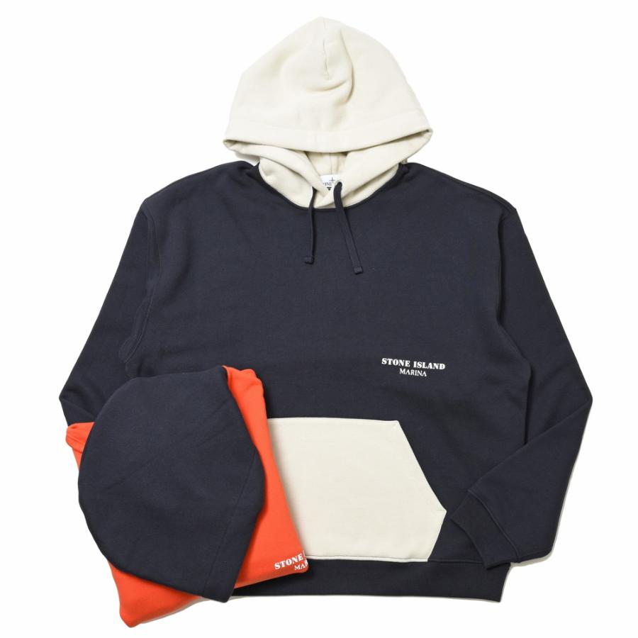 STONE ISLAND(ストーンアイランド) MARINA コットンスウェットバイカラーフーディ 7915651X6 12036401198 | 