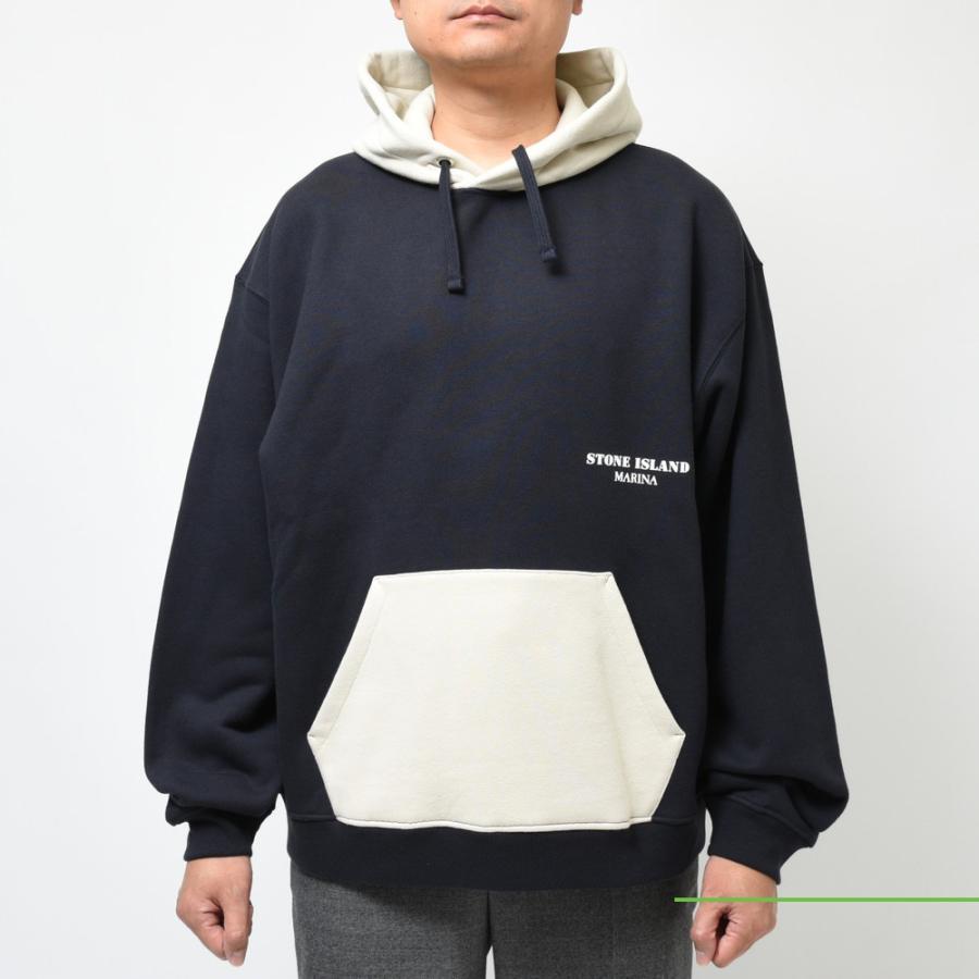 STONE ISLAND(ストーンアイランド) MARINA コットンスウェットバイカラーフーディ 7915651X6 12036401198 |  | 06