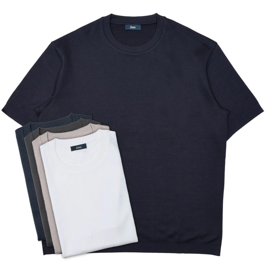 HERNO（ヘルノ）コットンニットエフェクトジャージS/Sクルーネックカットソー JG000206U-52059 12161001132 | 