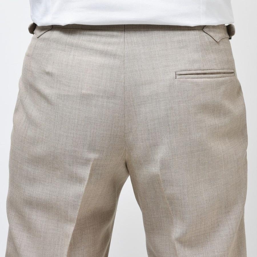 IGARASHI TROUSERS（五十嵐トラウザーズ）ウールフレスコソリッド2プリーツサイドアジャスターテーパードパンツ M6500-21519 13021202187｜guji｜06