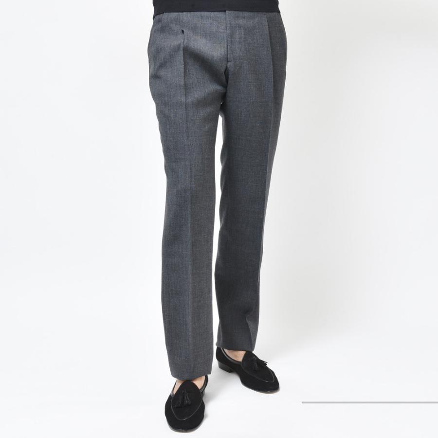 IGARASHI TROUSERS（五十嵐トラウザーズ）ウールフレスコソリッド2プリーツサイドアジャスターテーパードパンツ M6500-21519 13021202187｜guji｜07