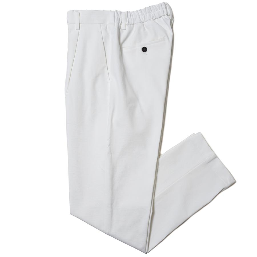 T-JACKET（ティージャケット）スーパーストレッチコットンシアサッカーソリッド1プリーツテーパードシャーリングパンツ 81271001 13035005065 | 