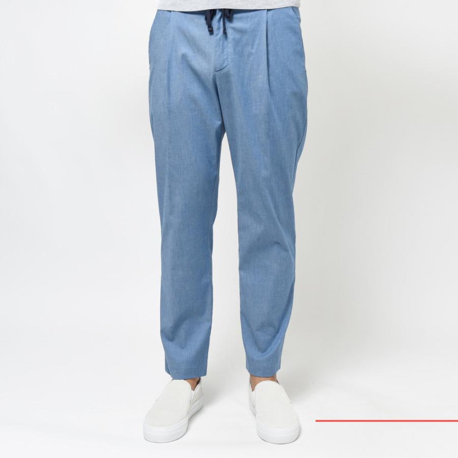 T-JACKET（ティージャケット）ストレッチライトデニム1プリーツテーパードシャーリングパンツ 82371001 13035009065 |  | 01