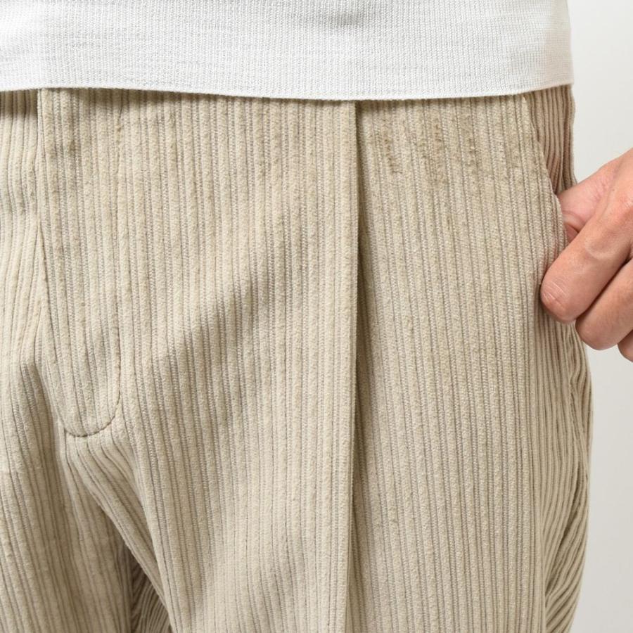 T-JACKET（ティージャケット）コットンストレッチコーデュロイ1プリーツテーパードシャーリングパンツ 13071004 13036002065 |  | 09
