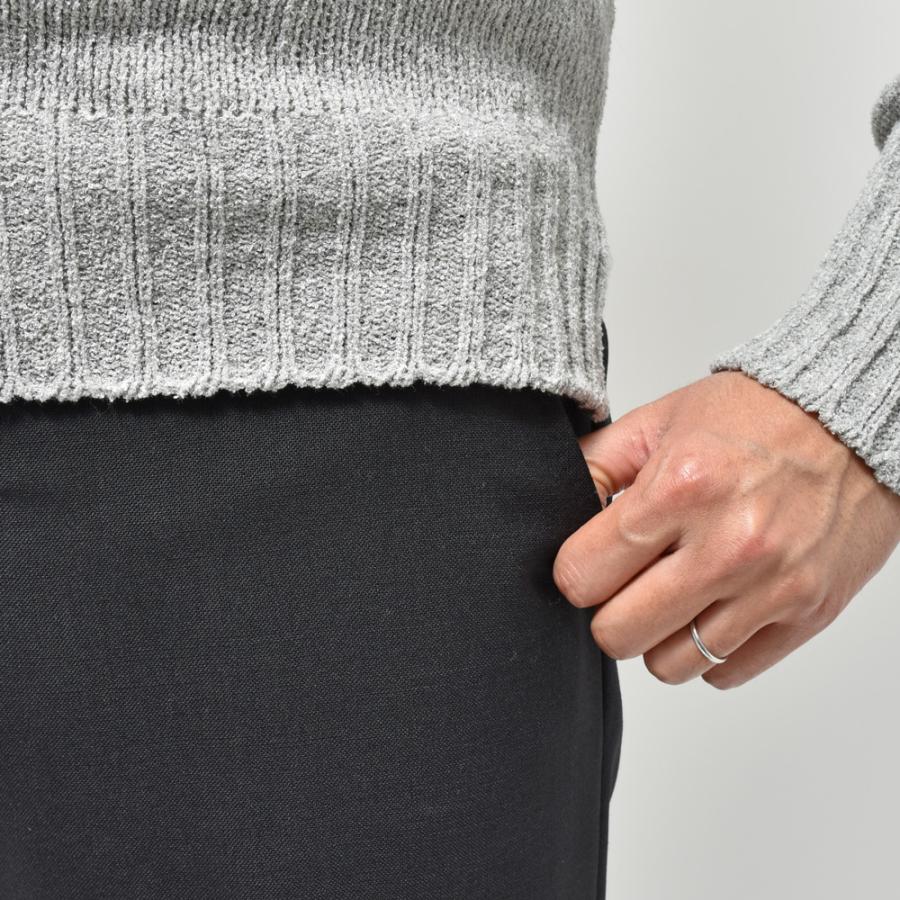 HUSBANDS（ハズバンズ）ウールソリッドストレートパンツ H10 PAJD WOBK 