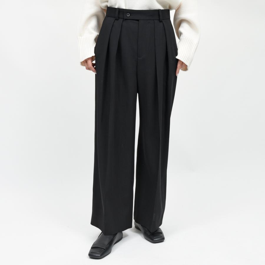 LA COLLECTION（ラ コレクション）ウールサージ2インプリーツワイドパンツ IRA TROUSERS genderless 13052701039の画像