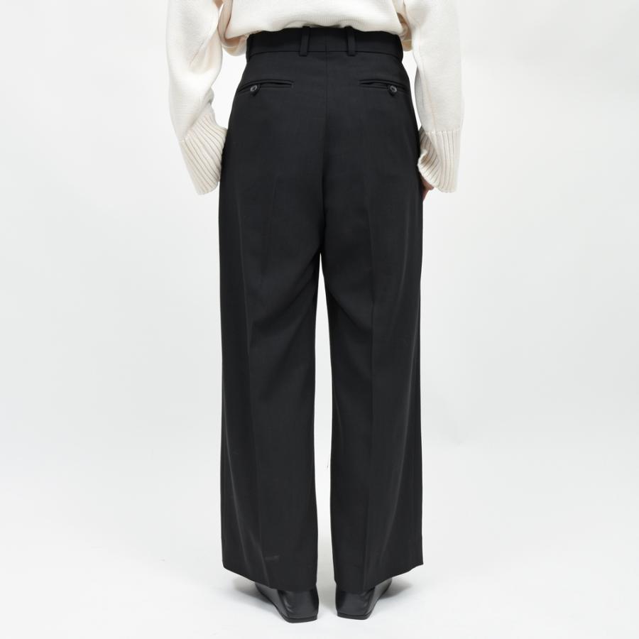 LA COLLECTION（ラ コレクション）ウールサージ2インプリーツワイドパンツ IRA TROUSERS genderless 13052701039の画像