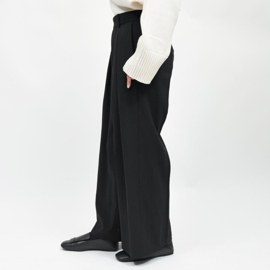 LA COLLECTION（ラ コレクション）ウールサージ2インプリーツワイドパンツ IRA TROUSERS genderless 13052701039の画像