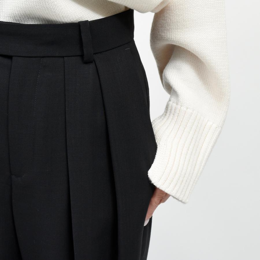 LA COLLECTION（ラ コレクション）ウールサージ2インプリーツワイドパンツ IRA TROUSERS genderless 13052701039の画像