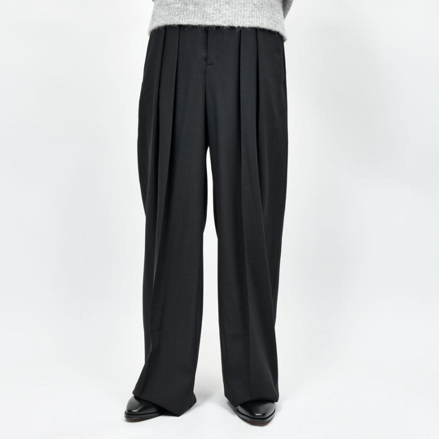 LA COLLECTION（ラ コレクション）ウールサージ2インプリーツワイドパンツ IRA TROUSERS genderless 13052701039の画像