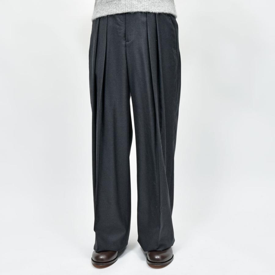 LA COLLECTION（ラ コレクション）ウールサージ2インプリーツワイドパンツ IRA TROUSERS genderless 13052701039の画像