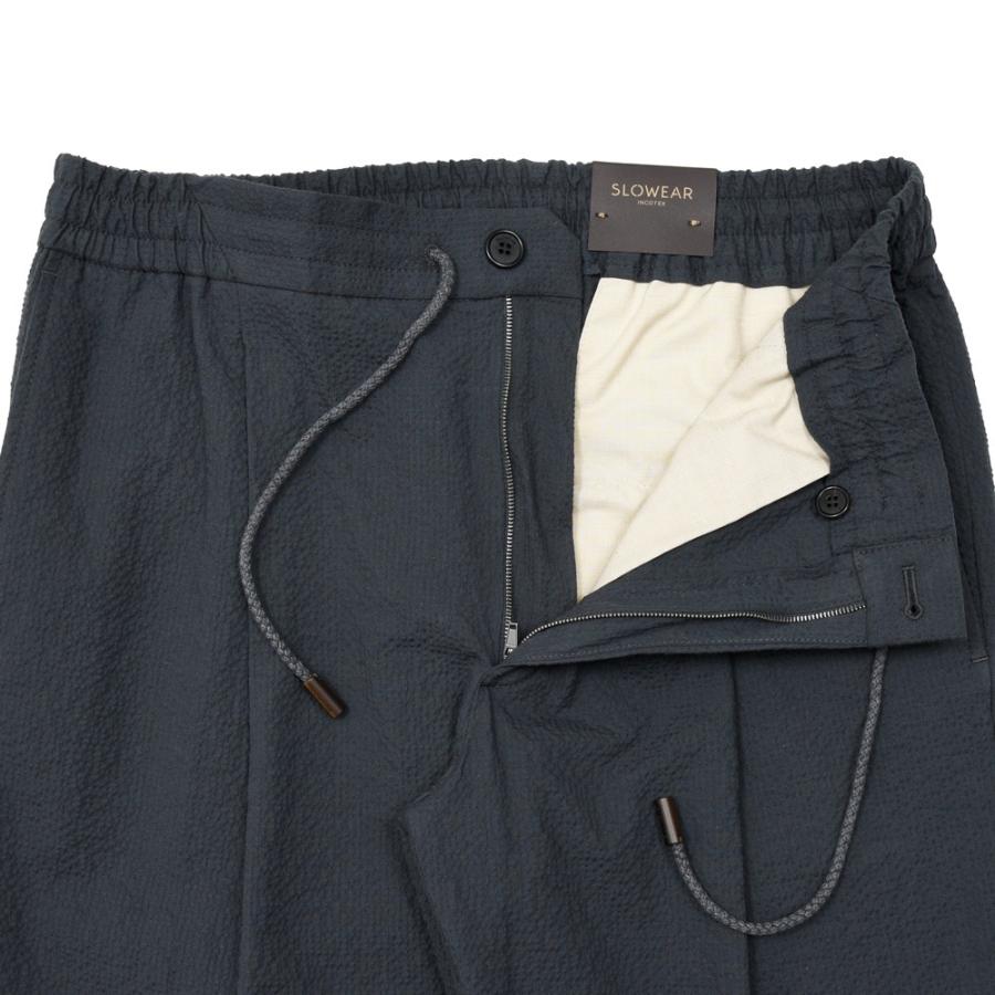 INCOTEX（インコテックス）TAPERED FIT ストレッチコットンシルクシアサッカー1プリーツシャーリングパンツ 470-51534(M) 13065302052の画像
