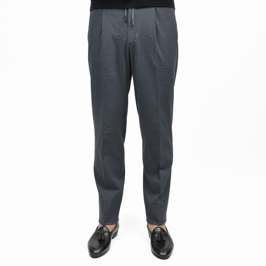 INCOTEX（インコテックス）TAPERED FIT ストレッチコットンシルクシアサッカー1プリーツシャーリングパンツ 470-51534(M) 13065302052の画像