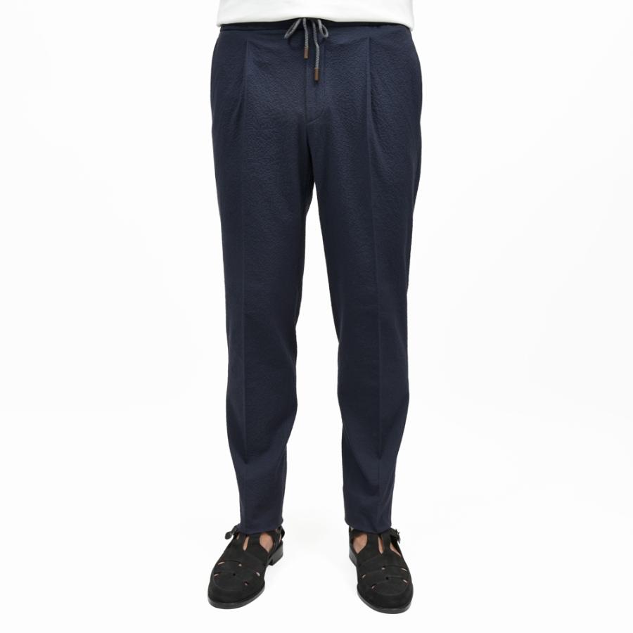 INCOTEX（インコテックス）TAPERED FIT ストレッチコットンシルクシアサッカー1プリーツシャーリングパンツ 470-51534(M) 13065302052の画像