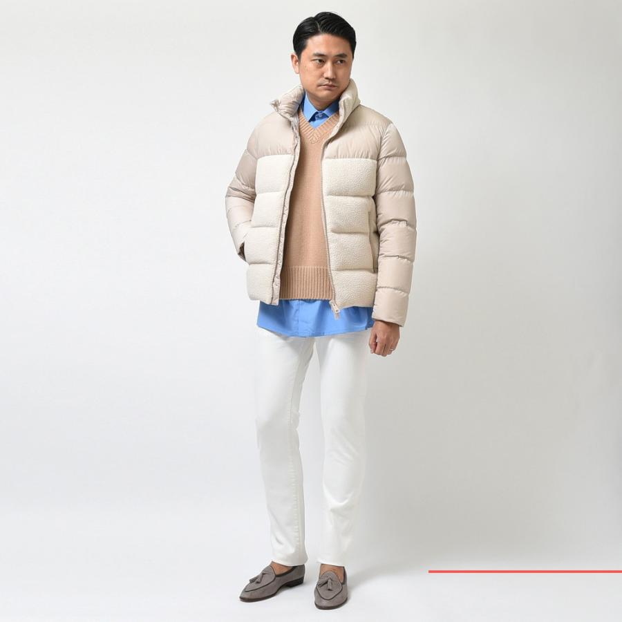 HERNO（ヘルノ）ポリエステルボアフリース×ナイロンスタンドカラー