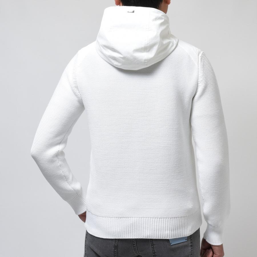 HERNO（ヘルノ）ミドルゲージニット×ポリエステルハイブリッド 