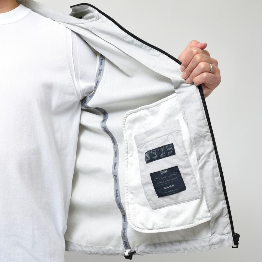 HERNO（ヘルノ）Laminarラミナー ウォーターレペレントリネンソリッドジップフーディーブルゾン GI00098UL-17119 ...