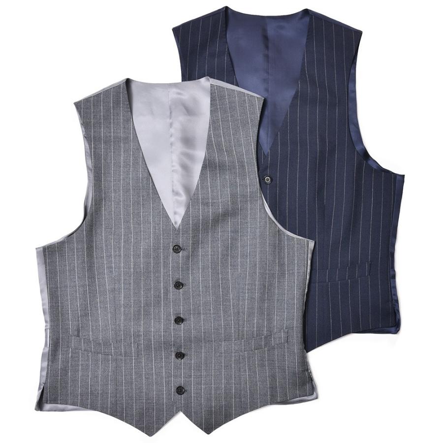 guji（グジ）フォックスブラザーズ ウールフレスコチョークストライプジレ(MADE BY RING JACKET)【SALE30】 | 