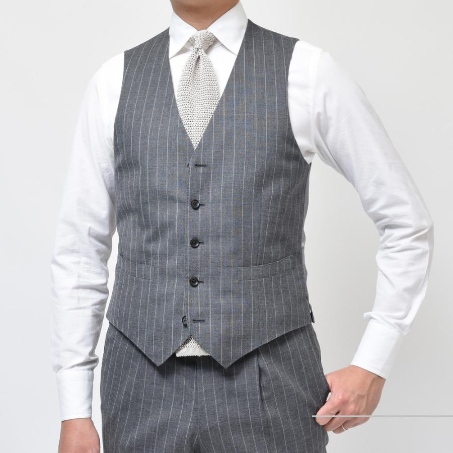 guji（グジ）フォックスブラザーズ ウールフレスコチョークストライプジレ(MADE BY RING JACKET)【SALE30】 |  | 01