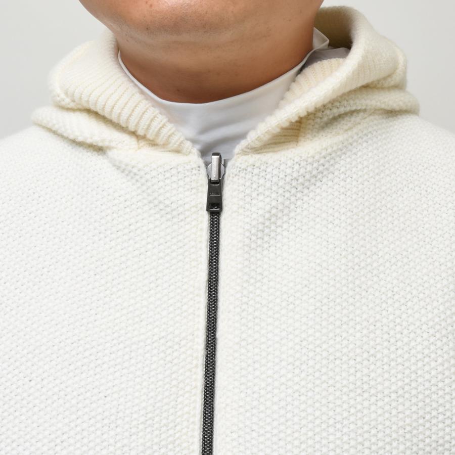 HERNO（ヘルノ）RESORTリゾート ミドルゲージウールニット×ウォーターレペレントナイロンリバーシブルパデッドフーディーベスト ...
