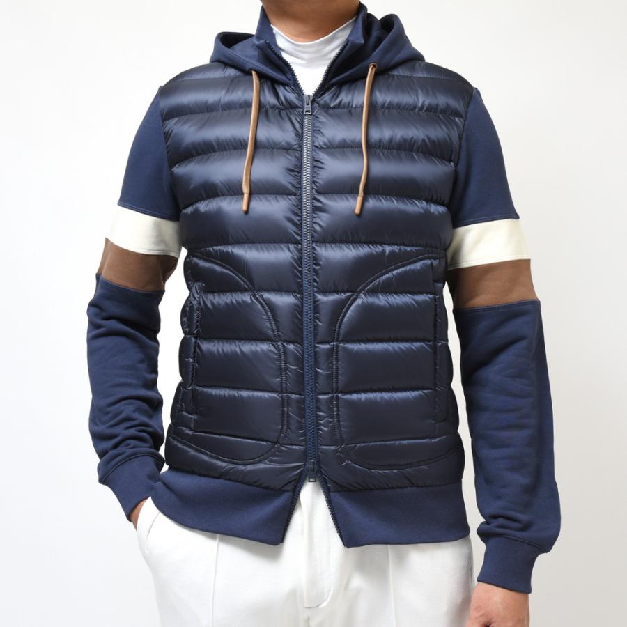 【SALE30】HERNO（ヘルノ）RESORTリゾート ウォーターレペレントナイロンライトダウンハイブリッドジップフーディー ...