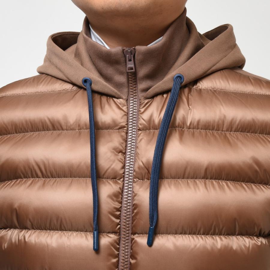 【SALE30】HERNO（ヘルノ）RESORTリゾート ウォーターレペレントナイロンライトダウンハイブリッドジップフーディー ...