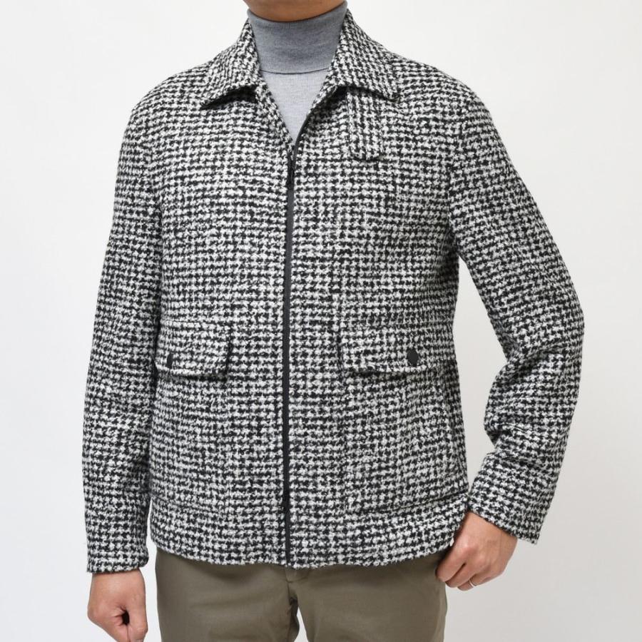 T-JACKET（ティージャケット）ウールアルパカブークレハウンドトゥースジップブルゾン 74712001 14026000065 |  | 02
