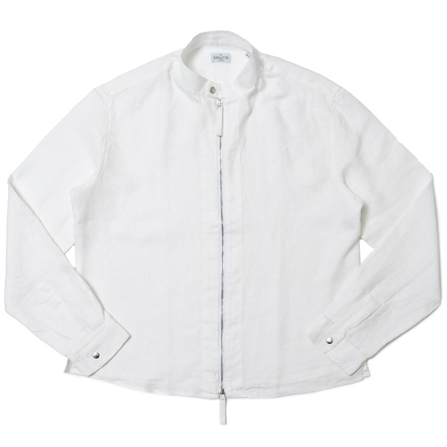 BAGUTTA（バグッタ）リネンソリッドシングルシャツライダース BOBO GLW 