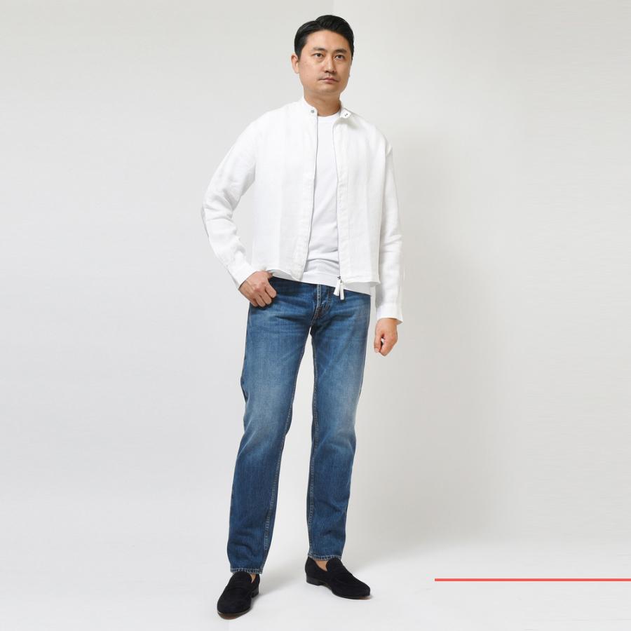 BAGUTTA（バグッタ）リネンソリッドシングルシャツライダース BOBO GLW 