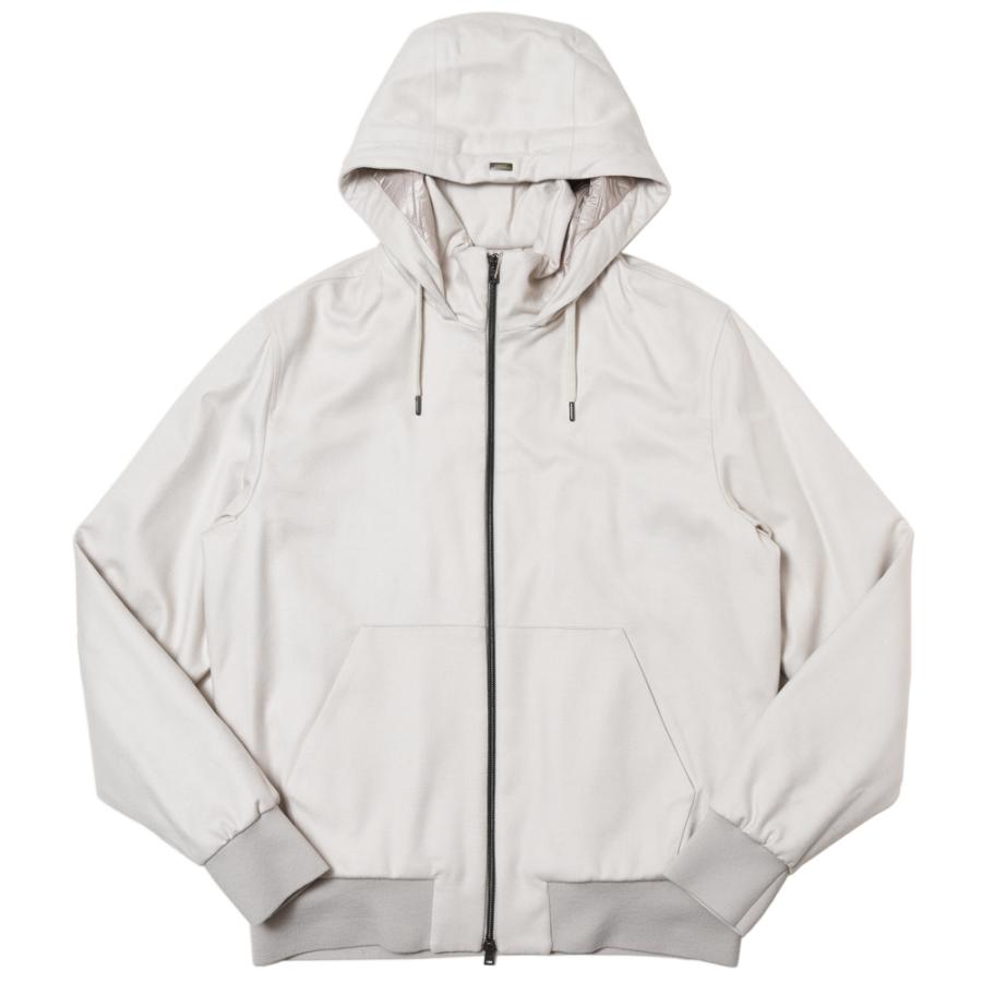 HERNO / タグ付/ウォーターレペレントシルクカシミアサキソニーパデットフーディーブルゾン/48/GI00037UR HERNO（ヘルノ）RESORTリゾート ウォーターレペレントシルクカシミア