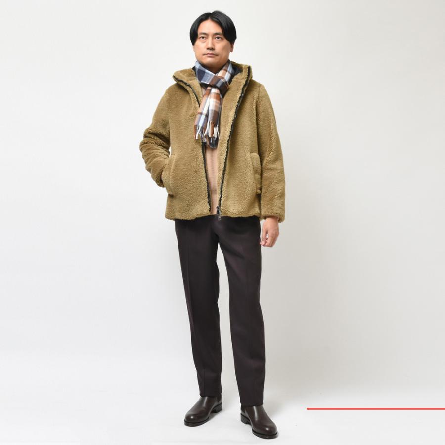 ヘルノ Herno ポリエステルボアダブルジップフーディーブルゾン PA000123U ジャケット HERNO（ヘルノ）ポリエステルボアダブルジップフーディーブルゾン