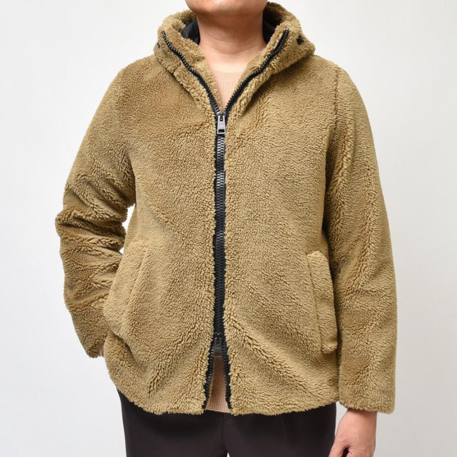 ヘルノ Herno ポリエステルボアダブルジップフーディーブルゾン PA000123U ジャケット HERNO（ヘルノ）ポリエステルボアダブルジップフーディーブルゾン