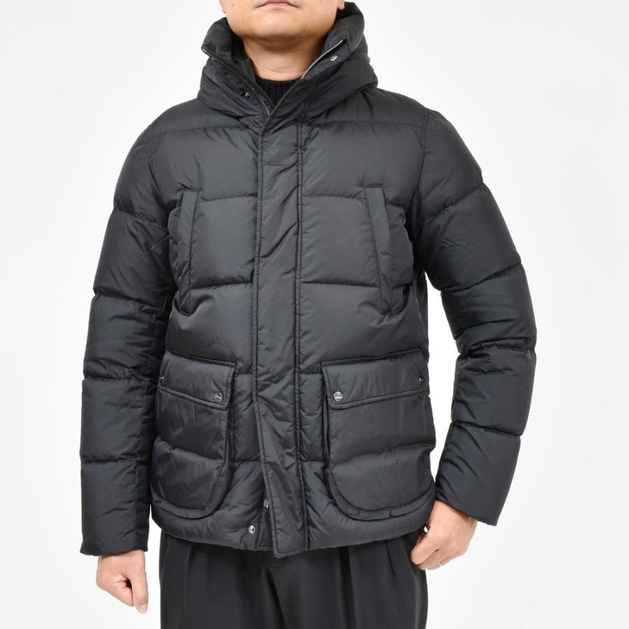 HERNO（ヘルノ）ウォーターレペレントナイロンダウンフーディーブルゾン PI001140U-12004Z 14042003132 : ...