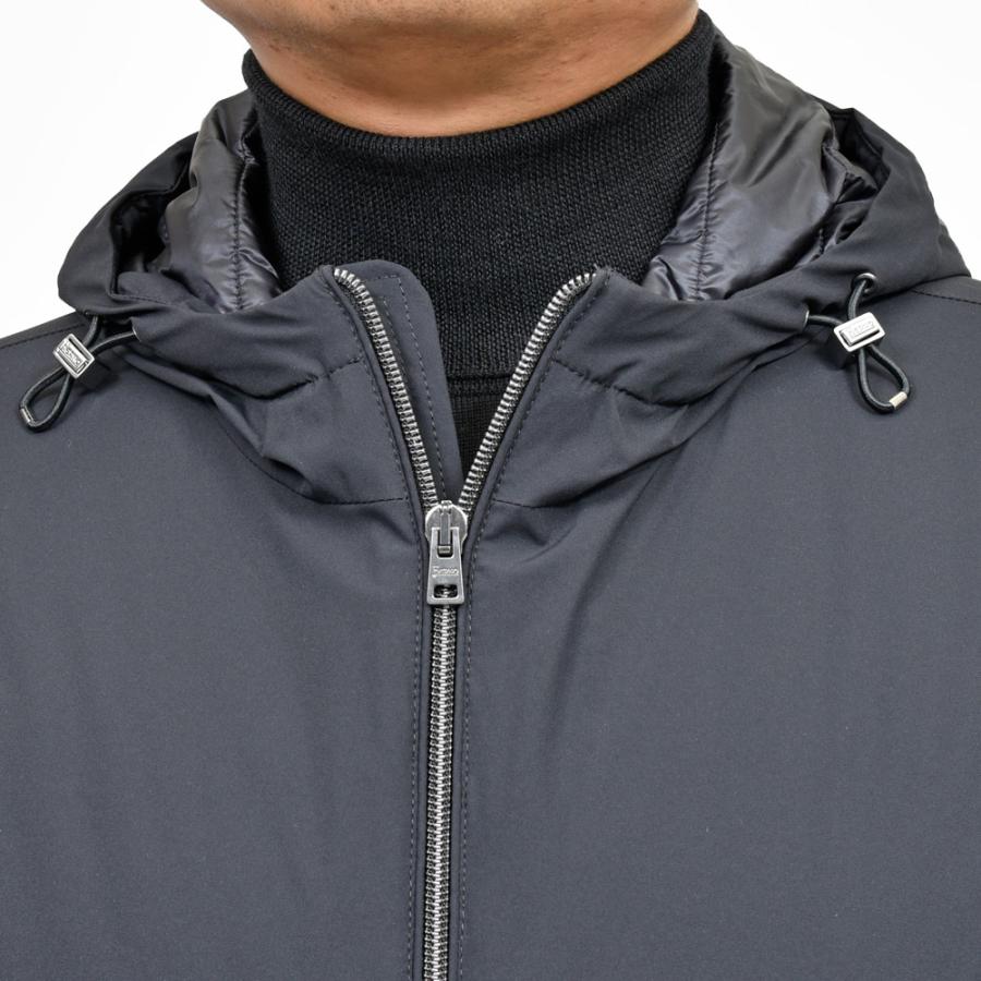 HERNO（ヘルノ）RESORTリゾート ストレッチナイロンパデッドフーディーブルゾン(パッカブル) GI00071UR-12387SZ 14052000132の画像