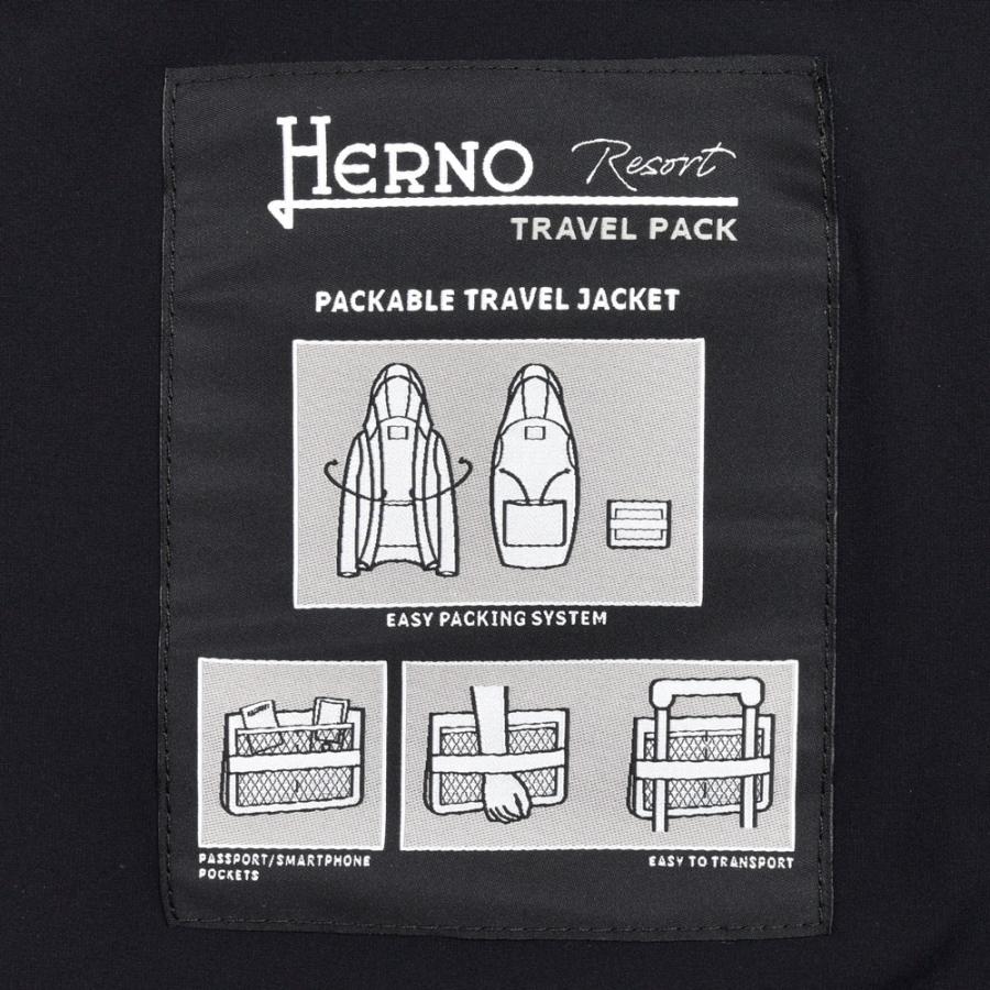 HERNO（ヘルノ）RESORTリゾート ストレッチナイロンパデッドフーディーブルゾン(パッカブル) GI00071UR-12387SZ 14052000132の画像