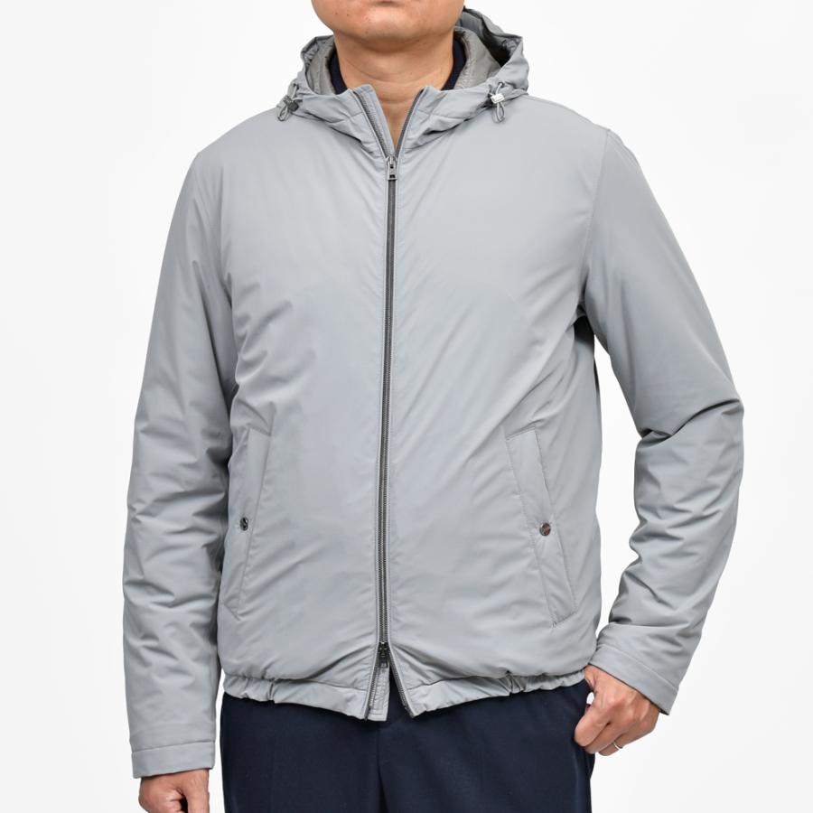 HERNO（ヘルノ）RESORTリゾート ストレッチナイロンパデッドフーディーブルゾン(パッカブル) GI00071UR-12387SZ 14052000132の画像